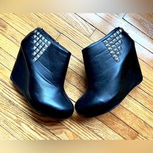 Size 9 Black Wedged Heels with Studs